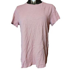 FELINA Womens L Soft Pink Basic Casual Scoop Neck Short Sleeve T-Shirt